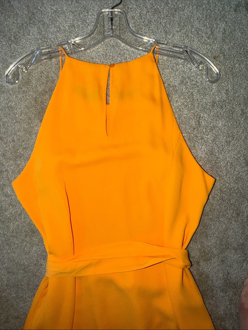 Ann Taylor Orange Halter Tie Waist Midi Dress Size 8 - Picture 4 of 9